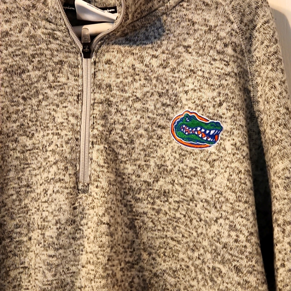 FLORIDA GATORS Sweater Half Zip Up Grey Jacket MEN Sz LARGE